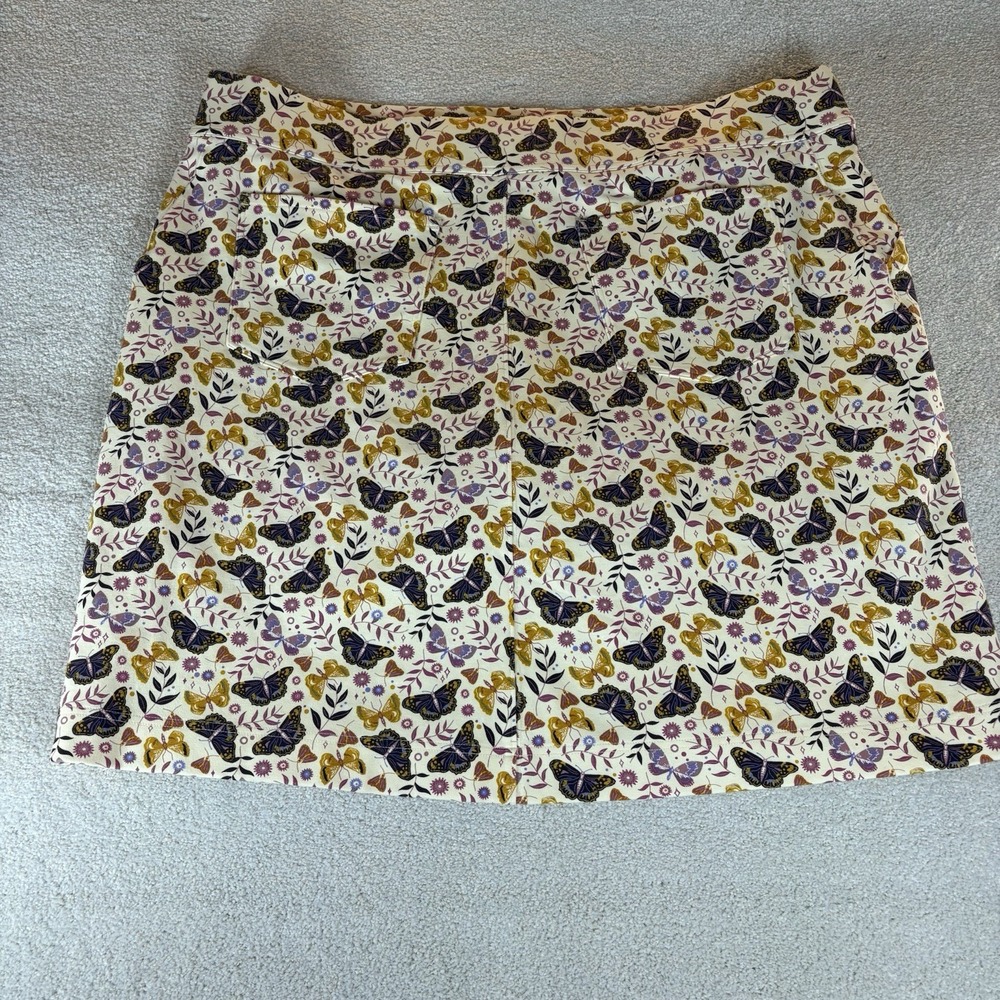Duluth Trading Co NoGA Classic Skort Ivory Butterfly Print Women's Size XXL‎ - Picture 9 of 10